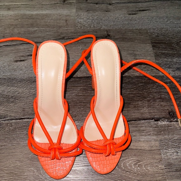 Orange Strappy heels - Picture 1 of 3